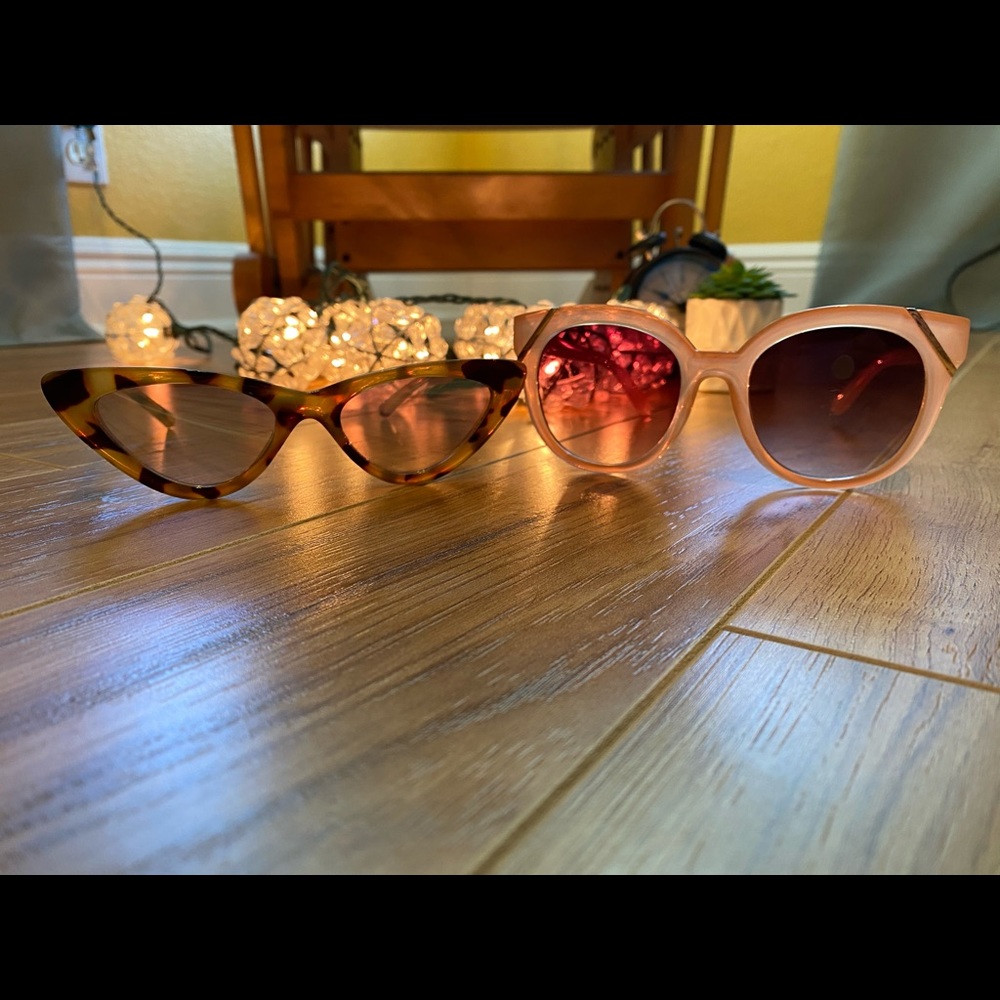 2 for 1 sunglasses! Tortoise Cat Eye and Pink Chic